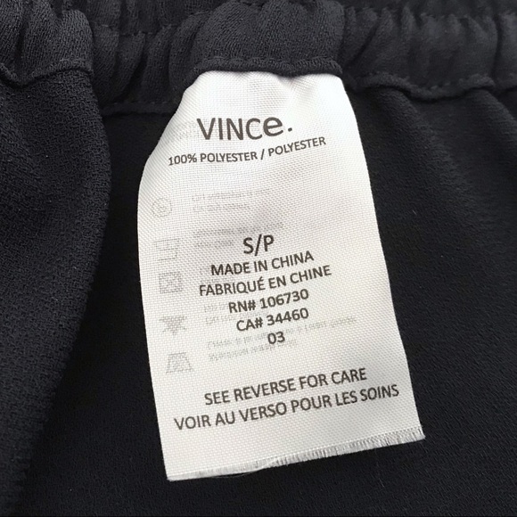 VINCE Navy crepe satin trim wrap jogger small - Picture 8 of 12